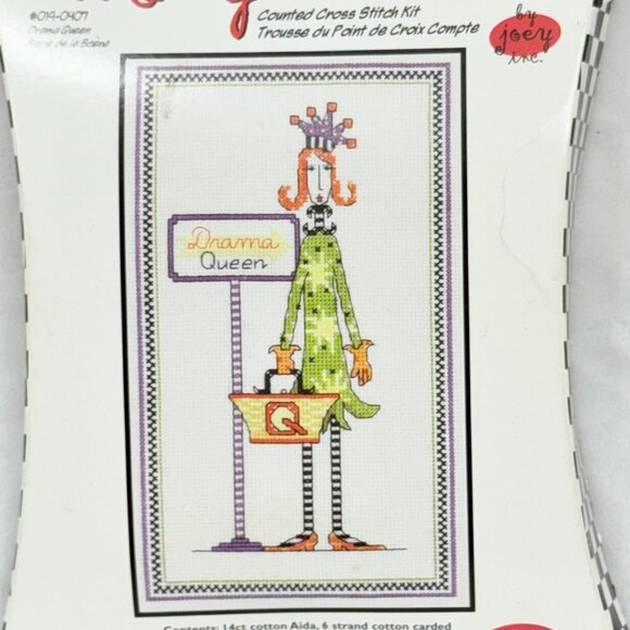 Dolly Mamas Drama Queen Counted Cross Stitch Kit 6" x 10" - New/Sealed - Picture 2 of 5